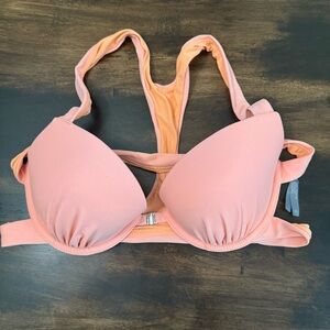 Aerie push-up underwire peach bikini top size 34C